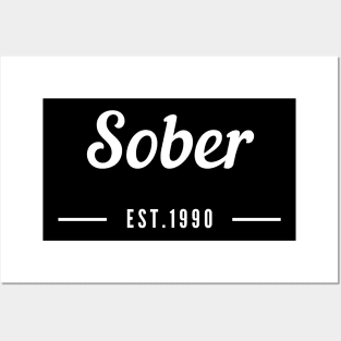 Sober Since 1990  - Sobriety Program Twelve Steps Posters and Art